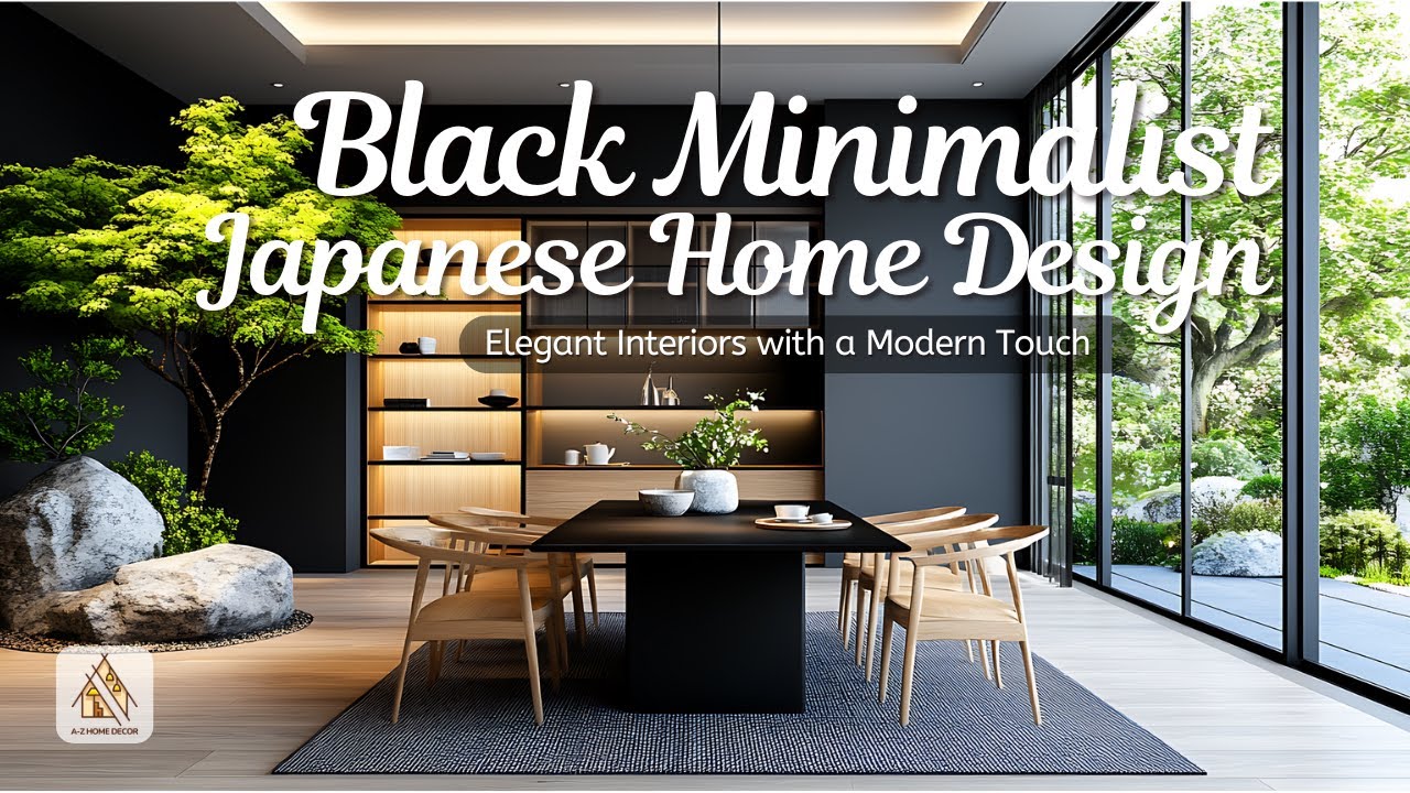 Sophisticated Black Minimalist Japanese Home Design: Elegant Interiors with a Modern Touch