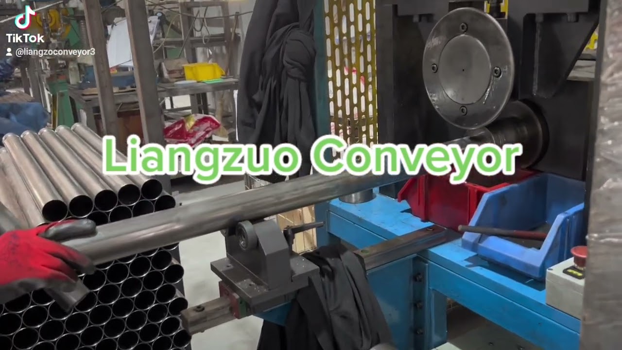 How a roller conveyer is made - punching the groove at the end of the roller 