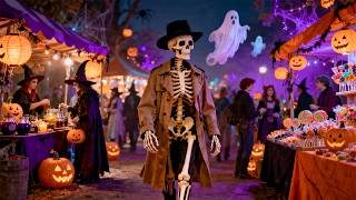 Relaxing Halloween Music 2026 🎃 Haunted Halloween Market 👻 Cozy Spooky Night Ambience screenshot 1