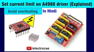 How to set output current limit on A4988 stepper driver #CNC |ElectroCSE