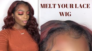 HOW TO: APPLY LACE FRONT WIGS | BURGUNDY COLOR TUTORIAL | MICHELLE IYERE