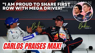 Carlos Sainz PROUDLY PRAISES Max Verstappen After Front Row Qualifying for Azerbaijan GP