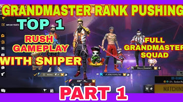 😍GRANDMASTER RANK PUSHING FULL RUSH GAMEPLAY WITH AWM SNIPER ||❤