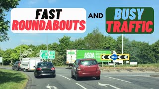 DRIVING in BUSY TRAFFIC and FAST ROUNDABOUTS