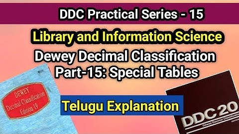DDC Practice Part-15: Special Tables I Dewey Decimal Classification Practice I Seshu Creations