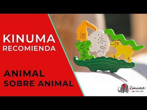 Animal sobre animal - joc d'habilitat de fusta per a 2-4 jugadors video