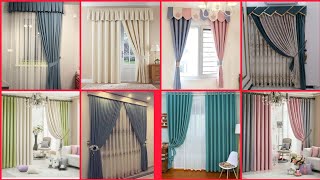 simple and beautiful curtain designs for bed room | light colors plain curtain ideas for living room Resimi