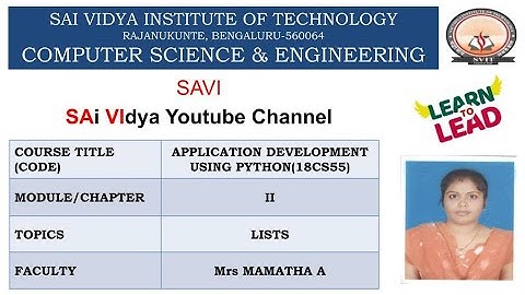 ADP(18CS55)-MODULE II-LISTS-LECTURE 1