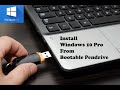 How to install windows with bootable pendrive  usb  windows 10 pro