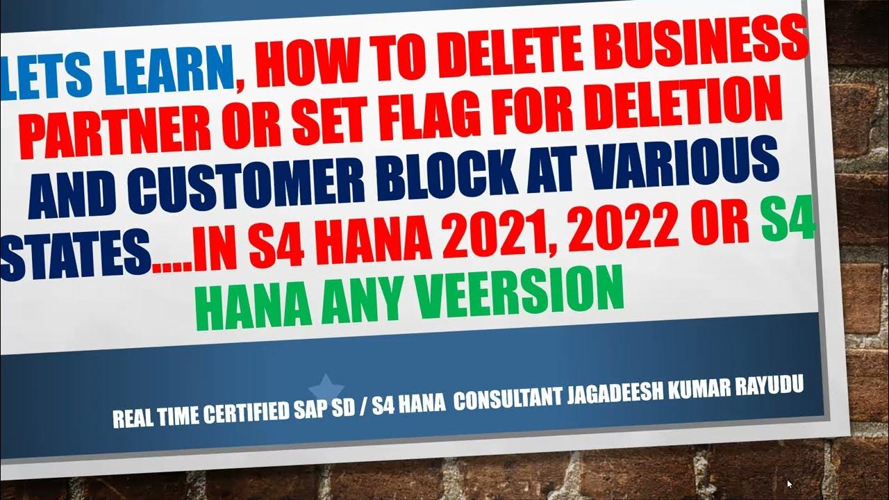 How To Remove A Business Partner From An Llc how to delete business partner or set flag for deletion and customer