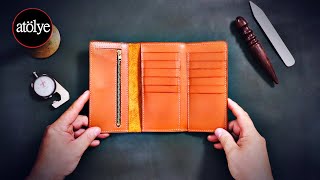 Leather zipped Coin Purse Making | long wallet | DIY