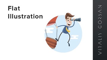 Flat Illustration speed art – Man looking for // Adobe Illustrator CC