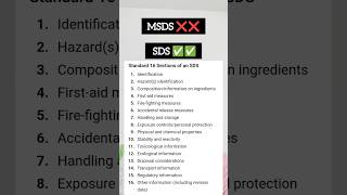 MSDS & SDS in Safety | SDS in Chemical Safety #msds #sds #safety #chemicalsafety #safetyfirst