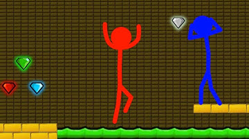 Watergirl and Fireboy , Stickman Animation ( part 41 gold temple parkour)