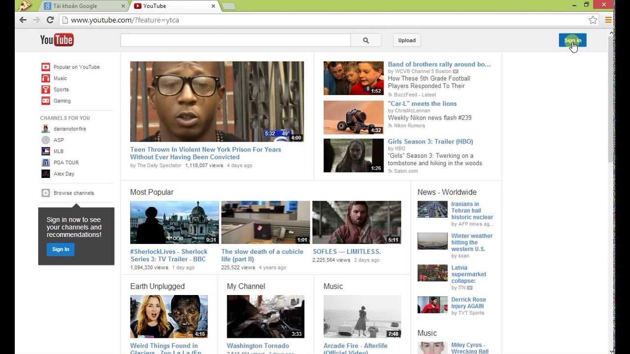 Tao tai khoan google adsense tu youtube youtube