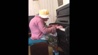 Grandma playing the piano. Christmas Day 2014 &quot;this was my husband&#39;s favourite song&quot;