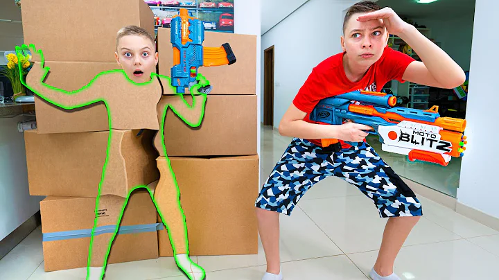 NERF Battle when my Brother tricks me w/ Invisible Suit