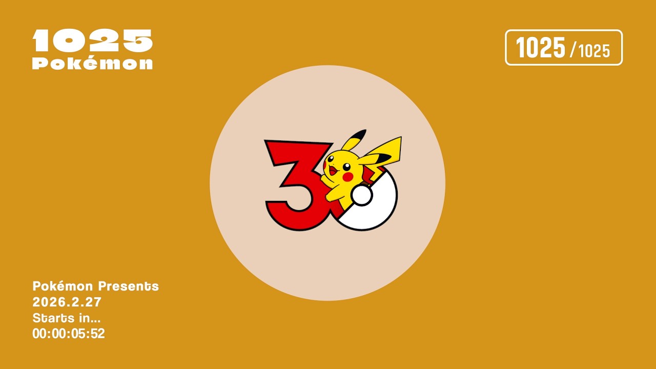 [공식]1025마리와 신나는 카운트다운(Pokémon Presents 2026.2.27 카운트다운 영상)