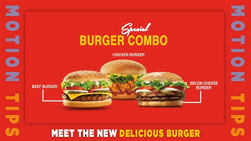 Burger Promo Video | Burger King Advertisement | Motion Gaphics Promo | After Effect Burger Video Ad