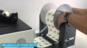 How to use a label rewinder with the Afinia L801 | HD Labels Help Video