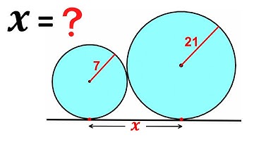 Calculate the length X between two tangent circles | Important Geometry skills explained