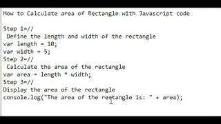 JavaScript Coding Tutorial: Calculate the Area of a Rectangle (Step-by-Step Guide) #javascript