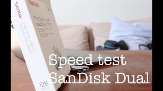 unbox and speedtest - SanDisk 128GB Ultra Dual Drive USB Type-C