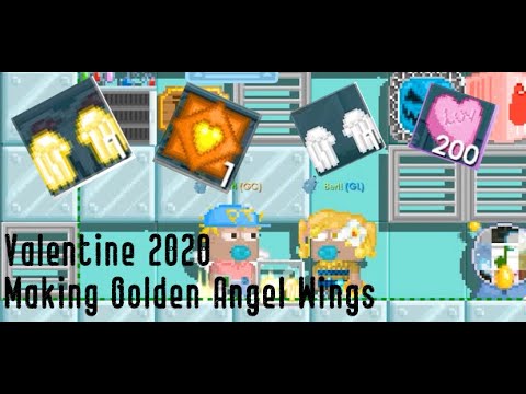 Growtopia valentines giveaway! Valentine Growtopia 2020 - Making Golden Angel Wings ! - YouTube