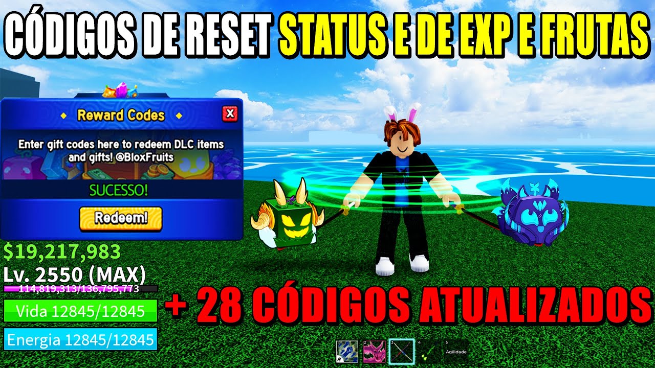 Code Reset NOVO CÓDIGO DE RESET STATUS DE EXP E DE FRUTAS + 28 CÓDIGOS DE EXP BELI ...