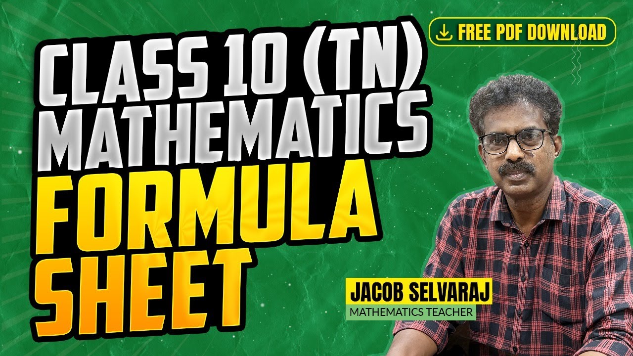 Class 10 Maths | Formula Sheet | | TN Syllabus | Free PDF Download | Jacob Sir | Board Exam 2025
