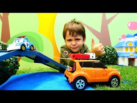 Araba oyunları. Robocar Poli'yi transformer Tobot X kurtarıyor