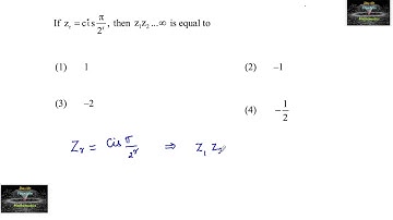 If zr = cis π/2^r, then z1z2z3.....∞ is equal to? JEE Mains  test series complex numbers