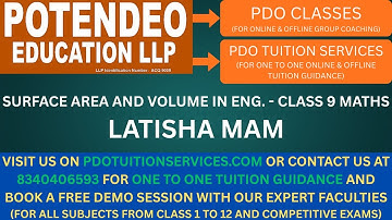 Surface Area & Volume Eng. | CLASS 9 MATHS | LATISHA MAM #surfaceareasandvolumesclass9 #class9maths
