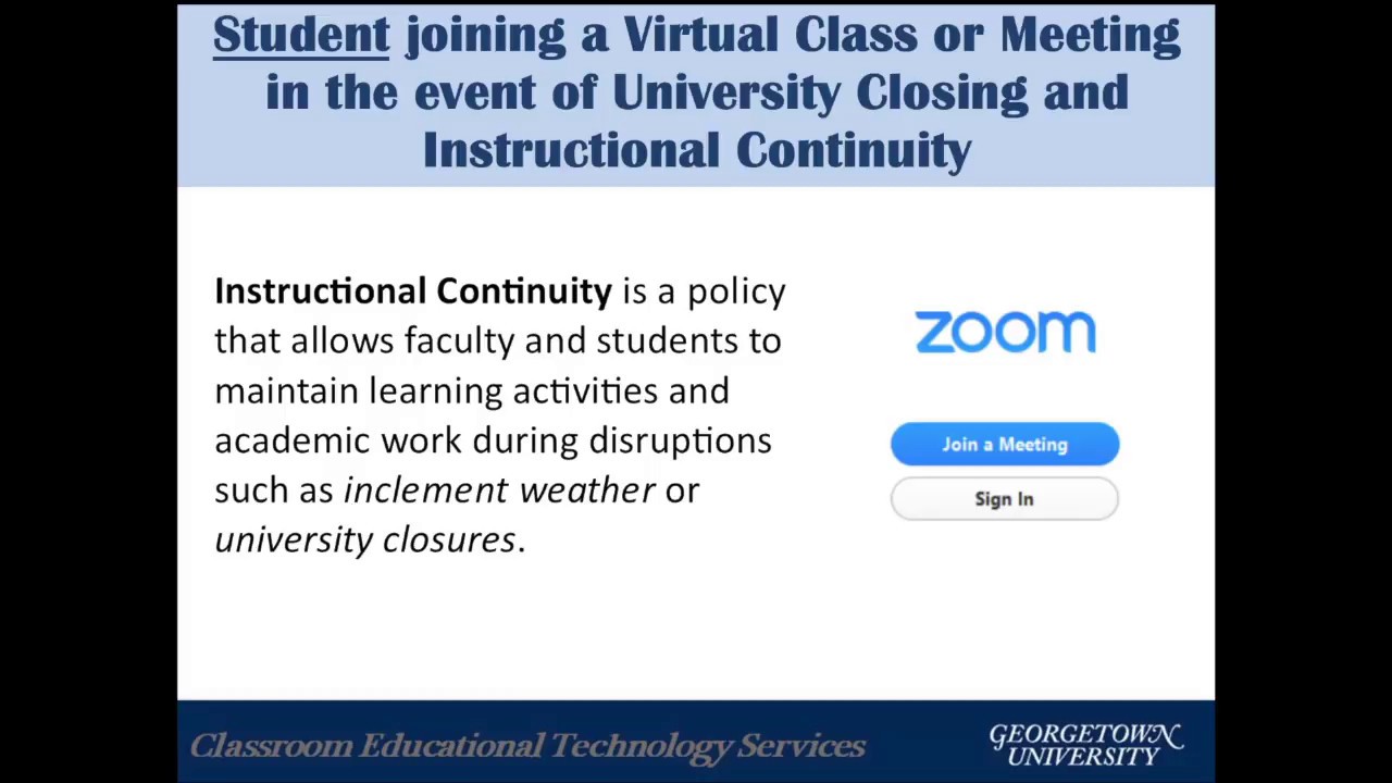 STUDENT joining a Virtual Class in the event of University closing and ...