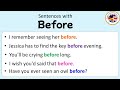 Sentences with before before in a sentence example sentences about before sentences grammar