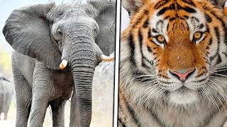 Слон против тигра. Кто сильнее? Про животных