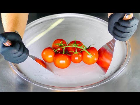 ASMR - Tomato Ice Cream Rolls | how to make Tomato Ice Cream with Ketchup - fast ASMR relax tingles