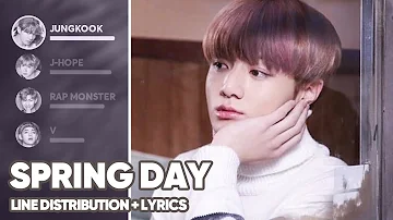 BTS - Spring Day (Line Distribution+Lyrics Color Coded) PATREON REQUESTED