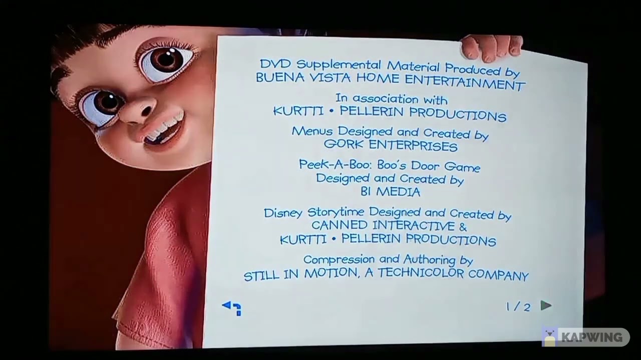 Monsters Inc DVD Menu VHS