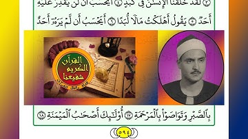 ترتيل القرآن الكريم سورة البلد ٩٠ / 90 القارئ الشيخ محمد صديق المنشاوي