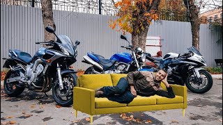 Мотосалон на диване | Yamaha FZ6, Kawasaki ZX6R, Honda CB600F