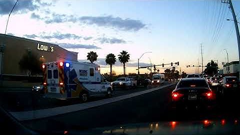 Medic West Ambulance Running Code 3 North Las Vegas