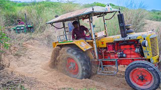 Hindustan H50 tractor pulled out a John Deere 5045d tractor stuck in the mud