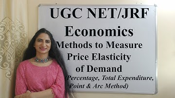 Methods to Measure Price Elasticity of Demand, UGC-NET/JRF (Percentage, Expenditure, Point & Arc)