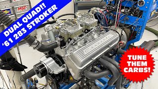 HOW TO: DUAL-QUAD 283 STROKER CORVETTE MOTOR. FULL DYNO RUNS, RESULTS AND CARB TUNING. WILL IT WORK?