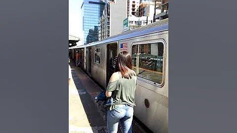 Queens Bound R188 7 local and express trains Ditmars Blvd Bound R68A W train at Queensboro Plaza