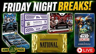 Friday Night Sports Card Breaks! RESURGENCE FOOTBALL, NSCC GOLD PACKS, WWE, & STAR WARS GALAXY!