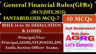 General Financial Rules(GFRs,2017): FANTABULOUS MCQ-7