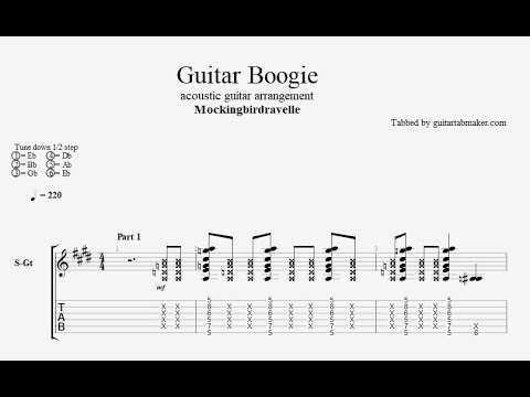 Guitar Boogie TAB (Mockingbirdravelle) - acoustic guitar solo tab (PDF + Guitar Pro)