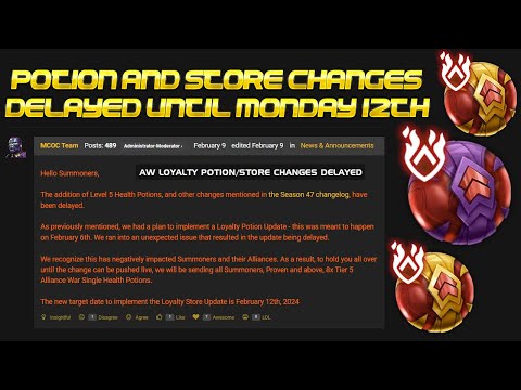 AW LOYALTY POTION/STORE CHANGES DELAYED 